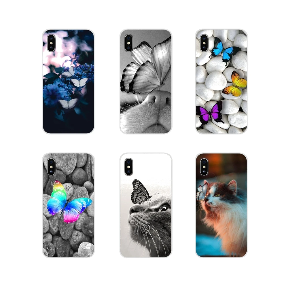 Чехлы для мобильных телефонов с бабочкой и подставкой Apple iPhone X XR XS MAX 4 4S 5 5S 5C SE 6 6S 7 8