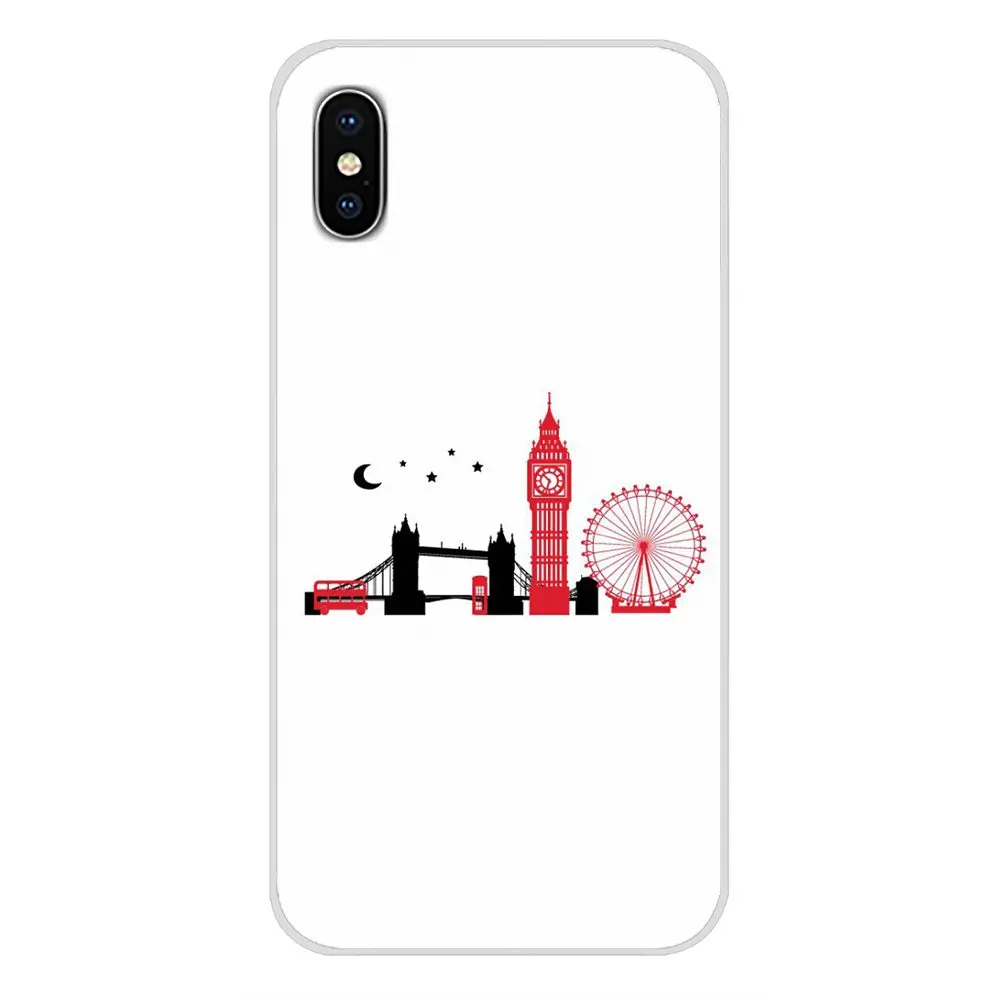 Лондонский автобус Англия телефон силиконовый чехол для Apple iPhone X XR XS MAX 4 4S 5 5S 5C SE 6