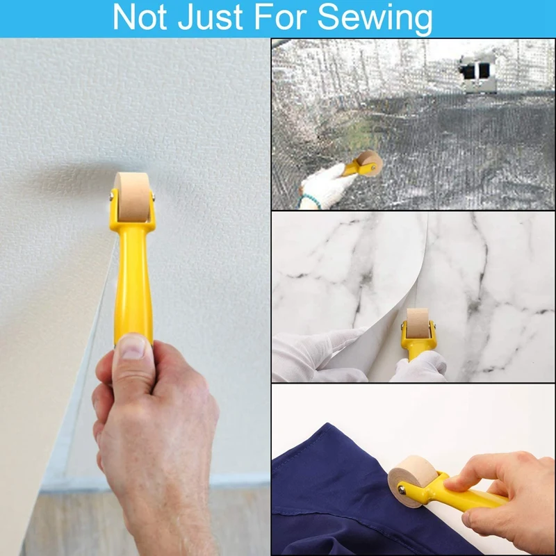 4 Pcs Wallpaper Seam Roller Wooden Plastic And Ergonomic Handle Edge Tool |
