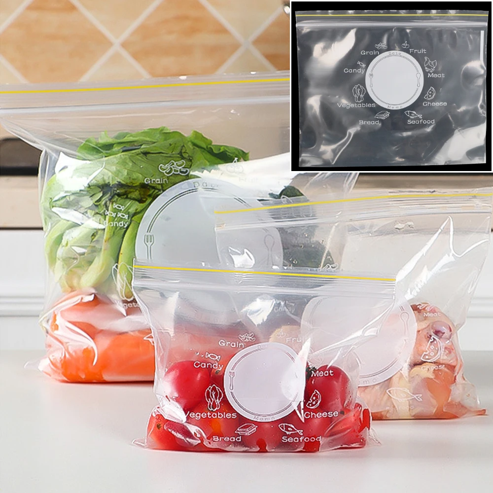 

Органайзер для пищевых продуктов, пластиковый пакет на молнии, герметичный пакет для хранения овощей, фруктов, пакет для сохранения свежест...