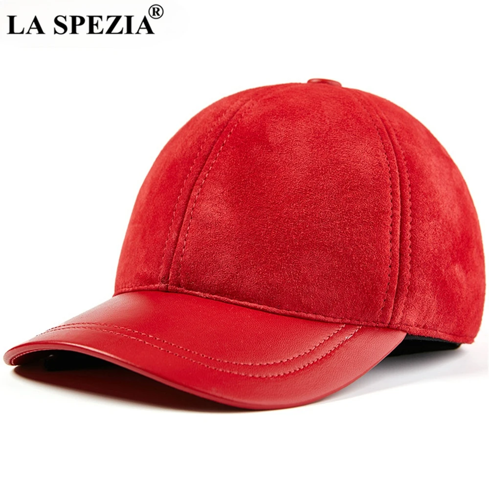

Men Women Baseball Cap Genuine Leather Suede Patchwork Dad Hat Solid Black Red Brown Autumn Winter Male Snapback Cap
