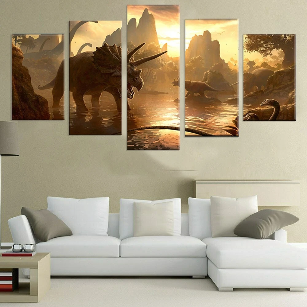 Современная Настенная живопись с изображением горного пейзажа 5 панелей