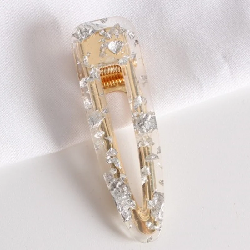 

1Pc New Fashion Women Girls Acrylic Hair Clips Hollow Water Drop Rectangle Hairpins Sequins Hair Barrettes Headband Accessories
