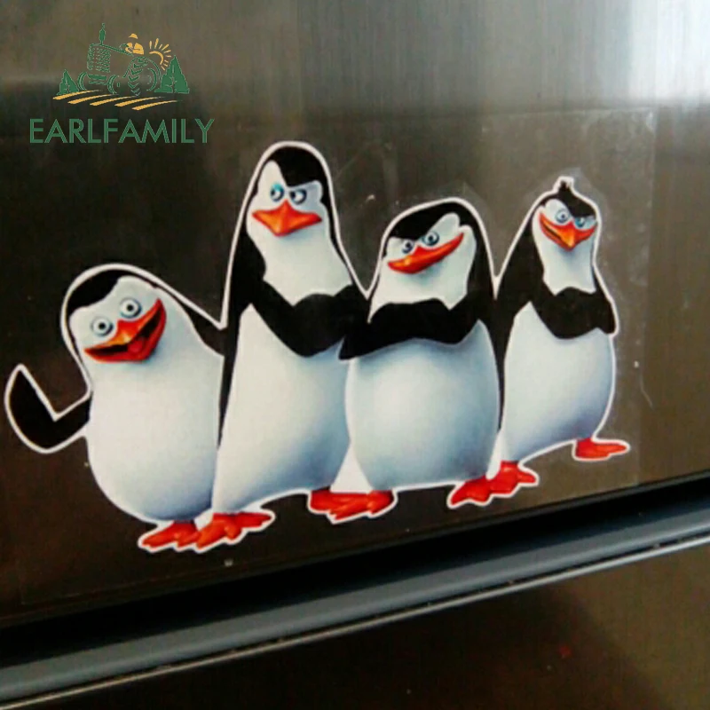 EARLFAMILY 13 см x 8 2 Мадагаскар Пингвины самоклеящаяся наклейка в стиле JDM