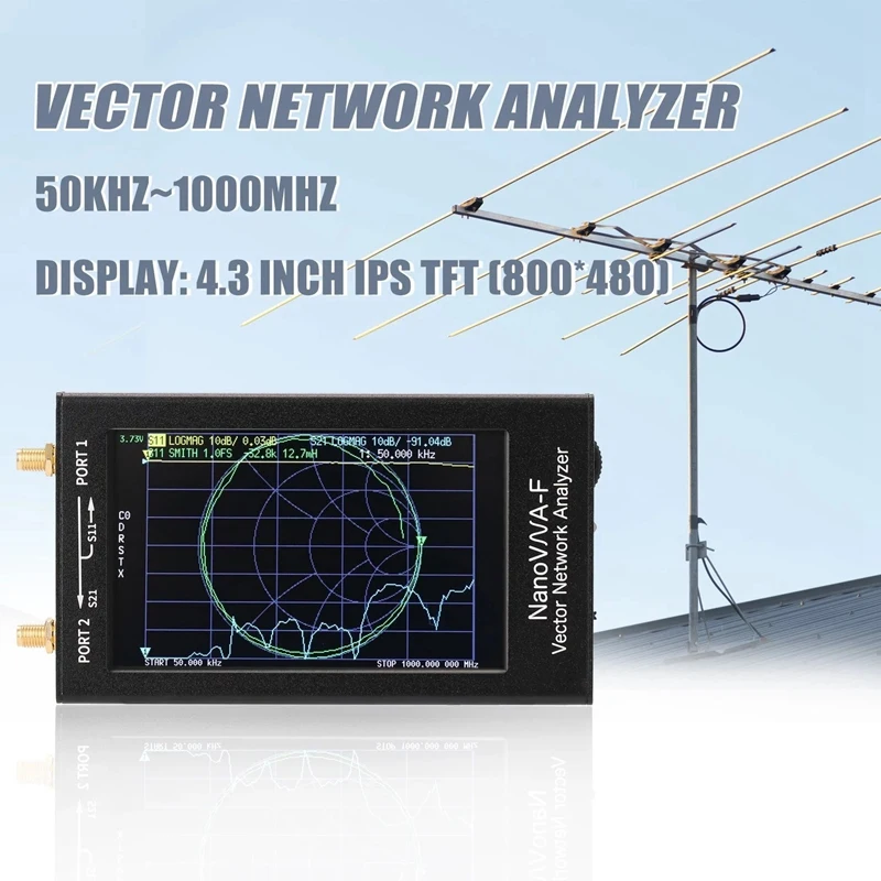 Портативный портативный Векторный анализатор сети AMS для NanoVNA F измеритель SWR 50