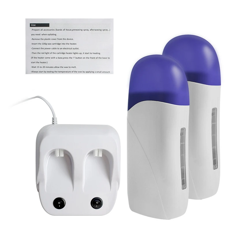 Double Depilatory Wax Heater Hot Body Hair Removal Roll on Depilation Waxing Machine Salon Beauty with Base UK Plug | Бытовая техника