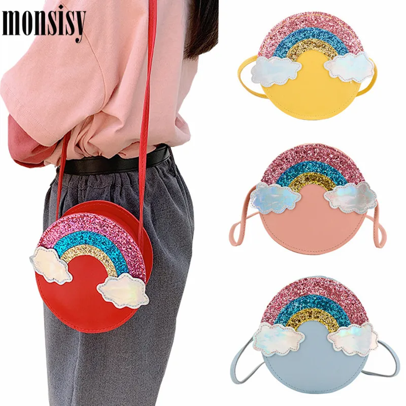 Радужная сумка Monsisy для девочек Детский кошелек милая миниатюрная через плечо