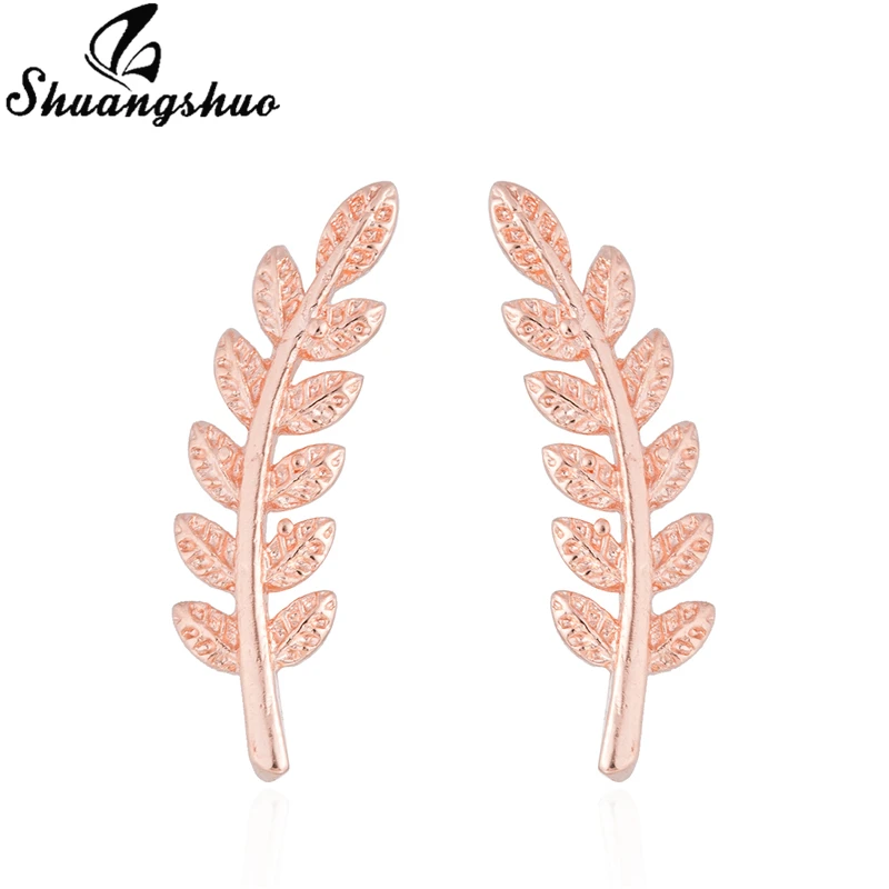 Женские винтажные серьги гвоздики в виде листьев розы стиле панк элегантные