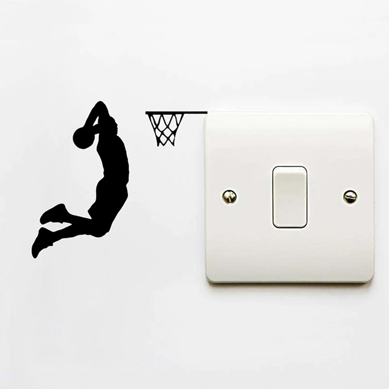 

12.2x11cm Basketball Player Soccer Player Cartoon Vinyl Switch Sticker Decor Lights Witch Decor Wall Decals