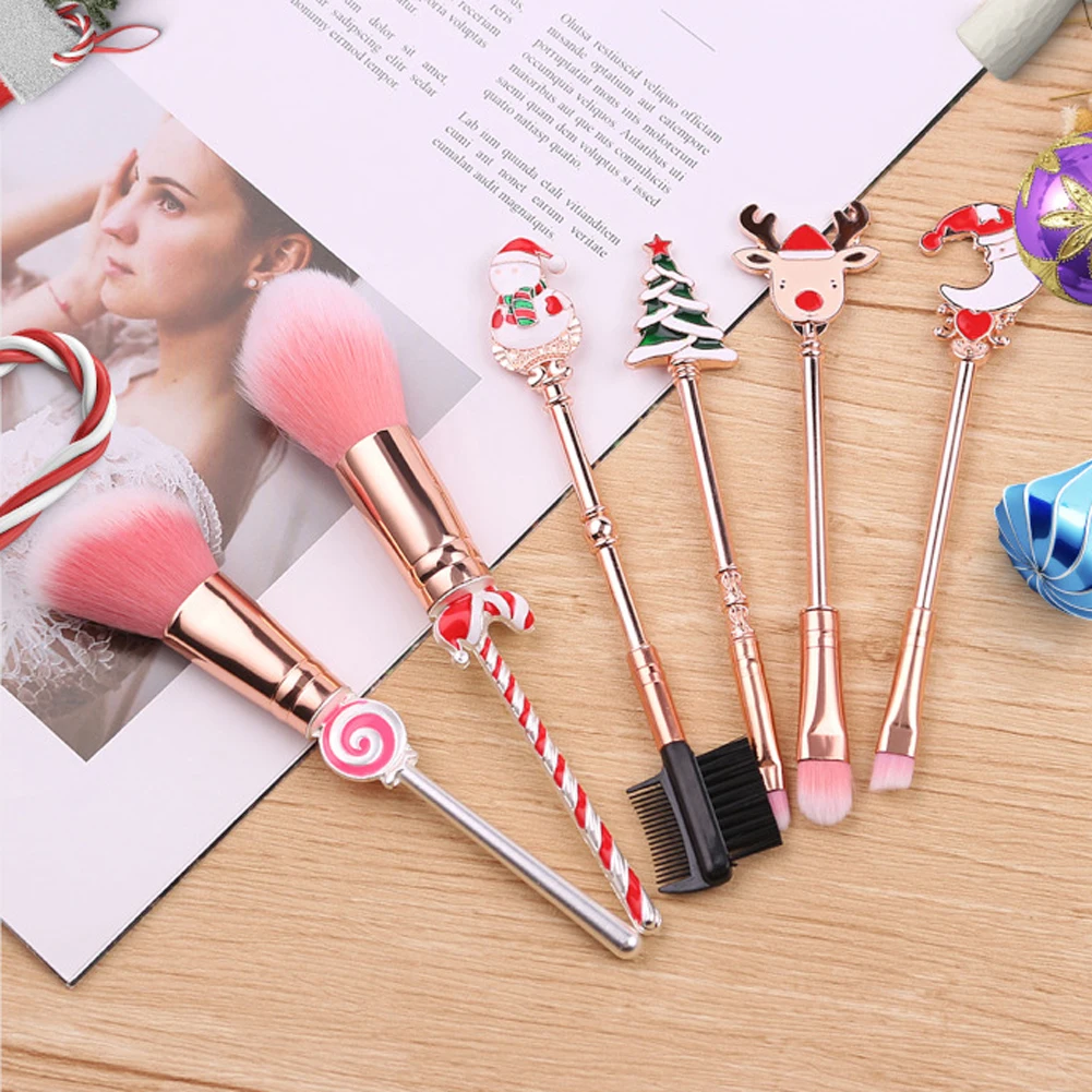 Рождественские конфеты кисти для макияжа старый человек Лось милый мини Макияж