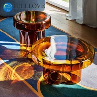 gy italian coffee table nordic simple design round glass side table personalized creative villa club sofa corner table