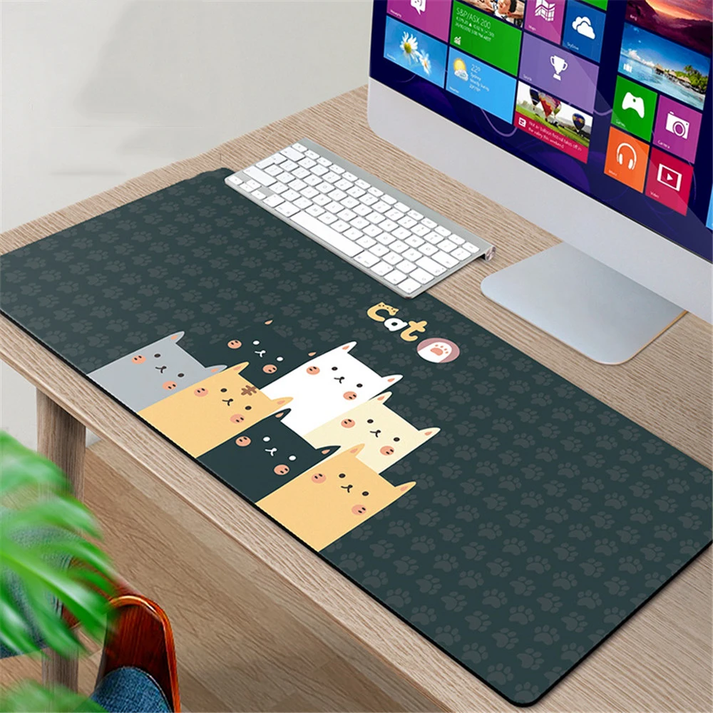 kawaii oversized mouse pad keyboard laptop desk pad rubber wrist non slip desk mat desktop organizer computer accessories free global shipping