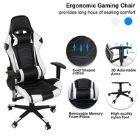 gaming chair office chair pc video game chair recliner swivel computer chair gas lift adjustable seater height padded headrest