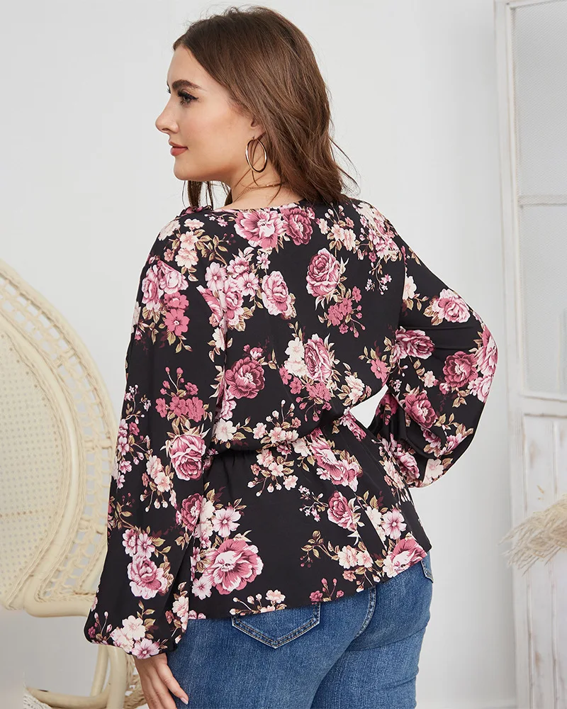 

Diiwii Women Fashion Clothing Casual Printing Blouse Shirt Autumn Long Sleeve Elegant Tops Large Size