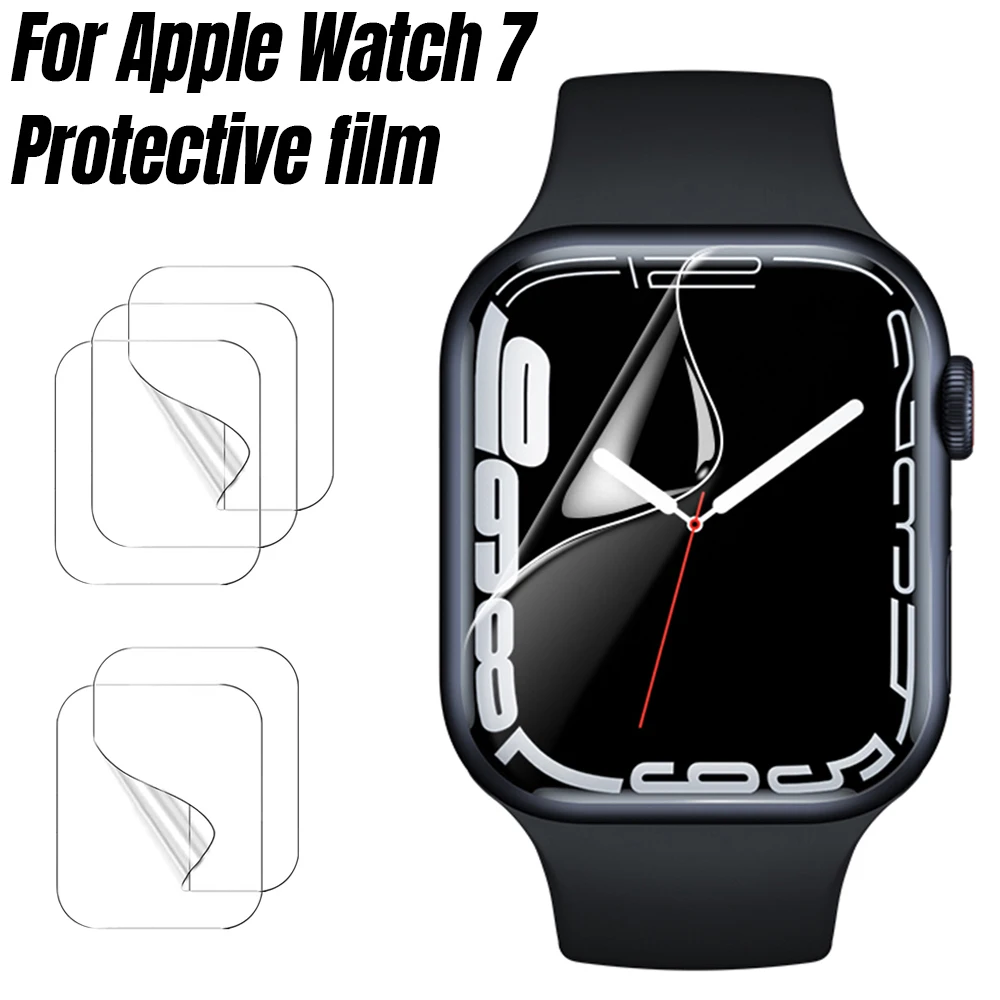 

Screen Protector Clear Full Protective Film for Apple Watch 7 41mm 45mm Bubble Free HD Transparent Flexible TPU Film