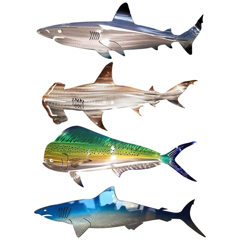 

Металлическое художественное настенное украшение Shark, домашний декор для гостиной, спальни, аксессуары для гостиной
