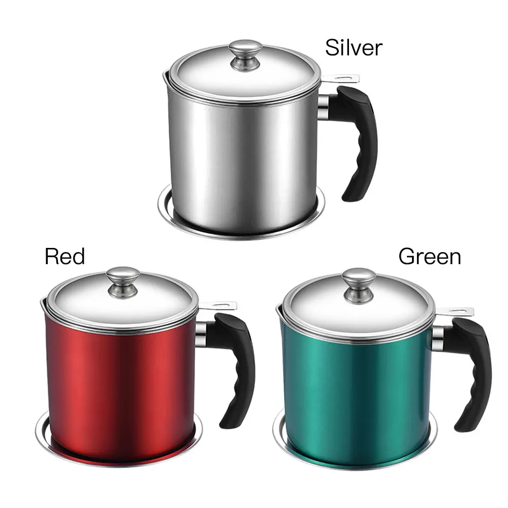 

Stainless Steel Oil Strainer Grease Can Oil Storage Can Container With Fine Mesh Strainer For Storing Frying Oil Kitchen Tools