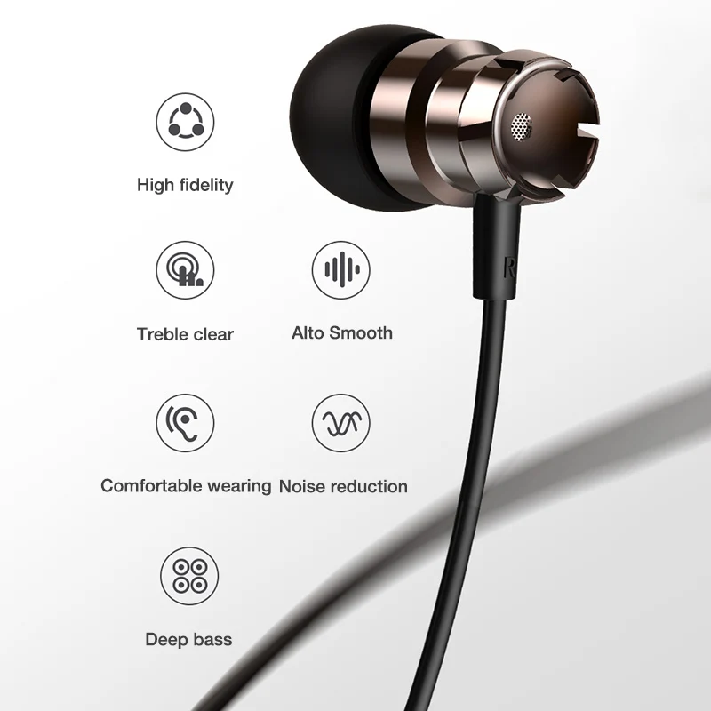 Наушники-вкладыши EARDECO золотистые в форме спирали проводные наушники с