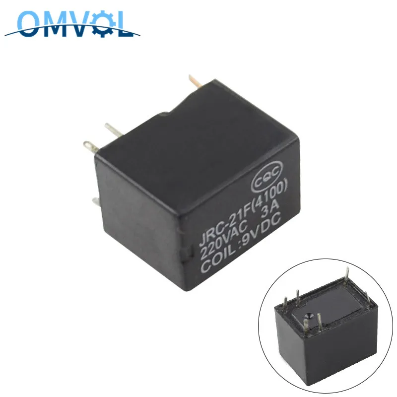Миниатюрное реле PCB 6 контактов Мини постоянного тока 3В 5В 9В 12В 24В JRC-21F 4100 5 шт. |