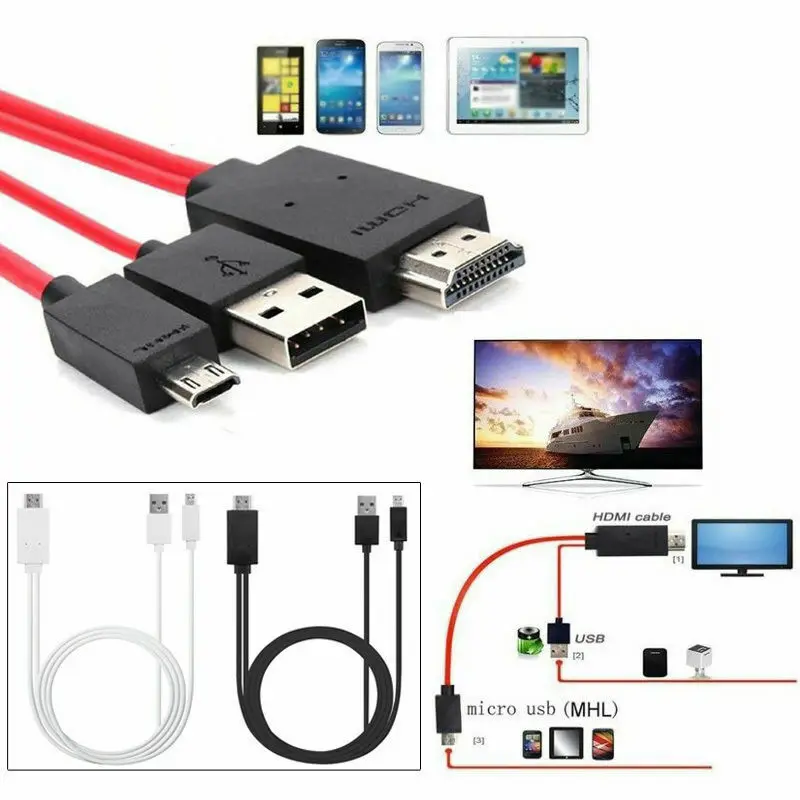 USB к телевизору HD ТВ зеркальный Кабель HDMI адаптер зеркало 1080 OTG MHL зарядное