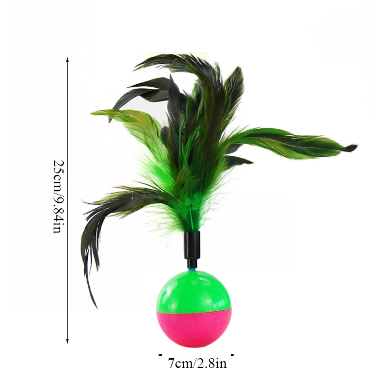 

1pc Feather Tumbler Cat Toy Interactive Teaser Toy Automatic Funny Entertainment Toys For Cat Dogs Pet Supplies Random Color