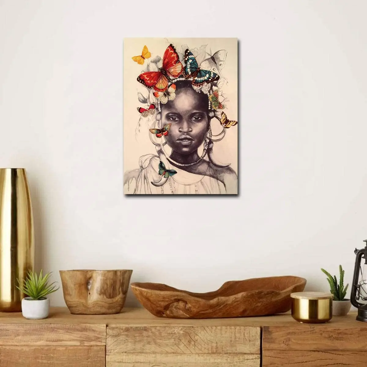 

African American Girl Black Art Wall Decor Canvas Prints