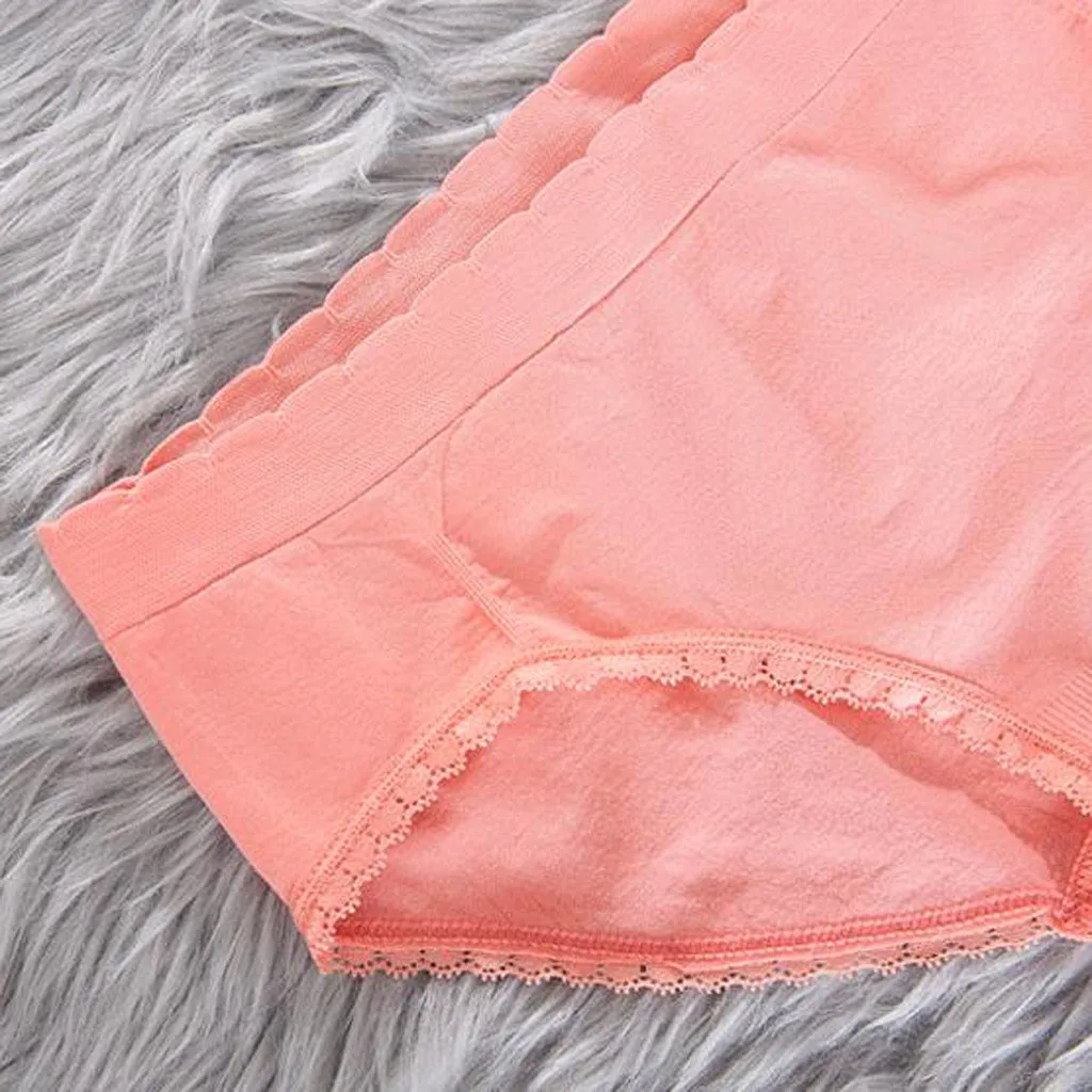 

95%Cotton Soft Briefs Sexy Women Panties Lace Low Waist Seamless Underpants Femme Lingerie Breathable Underwear Solid Intimates