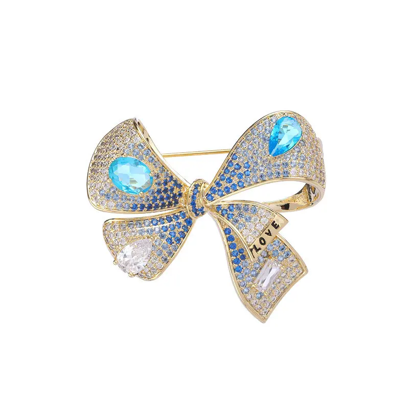 

Autumn And Winter Fashion Butterfly Brooches Pins Creative Bowknot Brooch Cubic Zirconia Statement Corsage Jewelry for Women