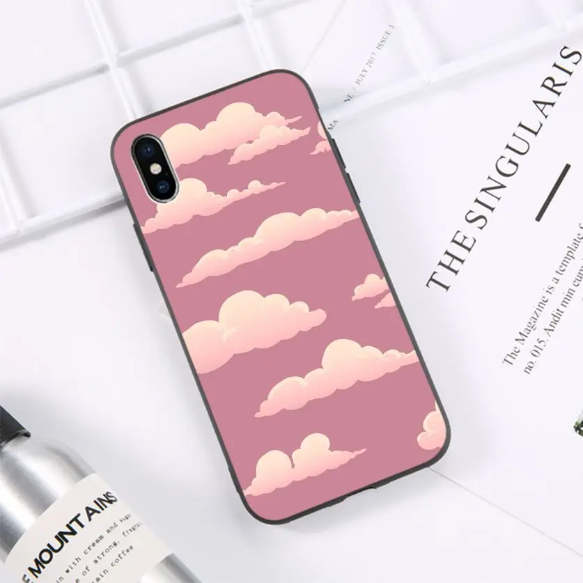 

HTxian Cartoon cute cloud Newly Arrived Black Cell Phone Case for iPhone 11 pro XS MAX 8 7 6 6S Plus X 5 5S se 2020 XR case