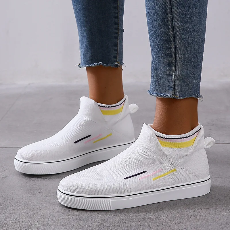 

2020 Trend High Top Ladies Shoes Comfortable Walking Footwear Women Casual Shoes Sneakers Fashion Man Flats Socks Shoes