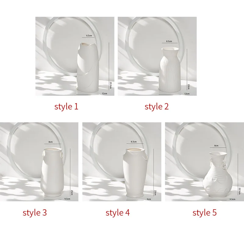 

Nordic Undefined Ceramic Vase Home Decoration Ornaments Simple White Ceramic Flower Pot Art Vases Home Decorations Crafts Gifts