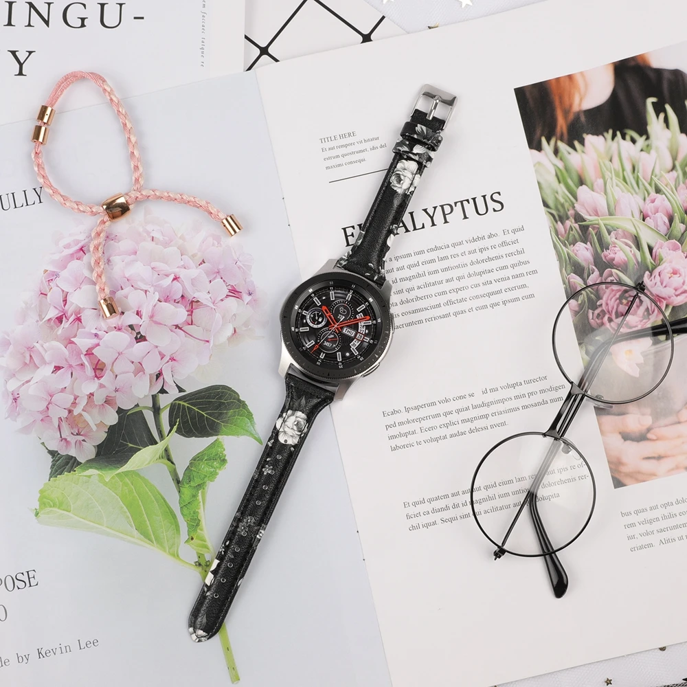 Модный кожаный ремешок для samsung Galaxy Watch 42 мм 46 мм ремешок из натуральной кожи сменный ремешок для Galaxy Watch Active2