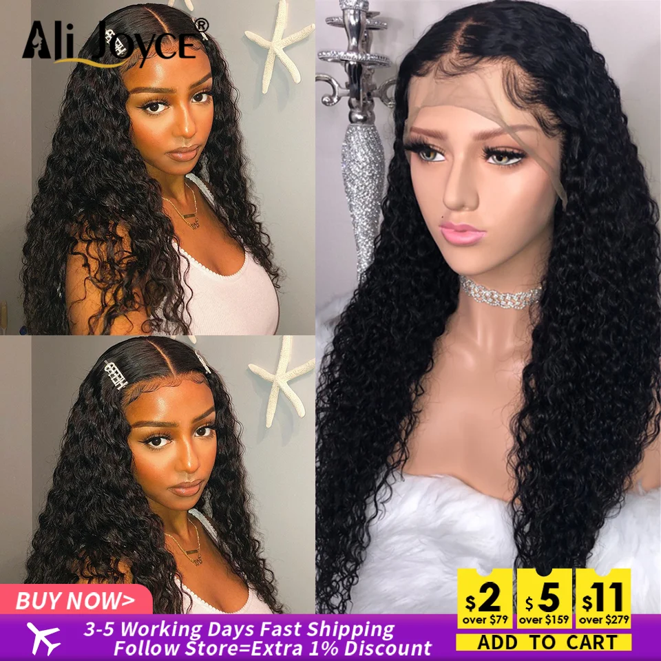 

Deep wave Wig 13x4 Lace front Wig Natural Black Color Black Hair Wigs For Black Women Brazilian curly Human Hair Wigs Remy Hair