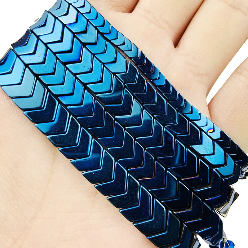 

Blue 4/6/8/10mm Arrows Shape Natural Hematite Stone Spacers Charm Loose Beads For Trendy Jewelry Making Diy Earrings Bracelets