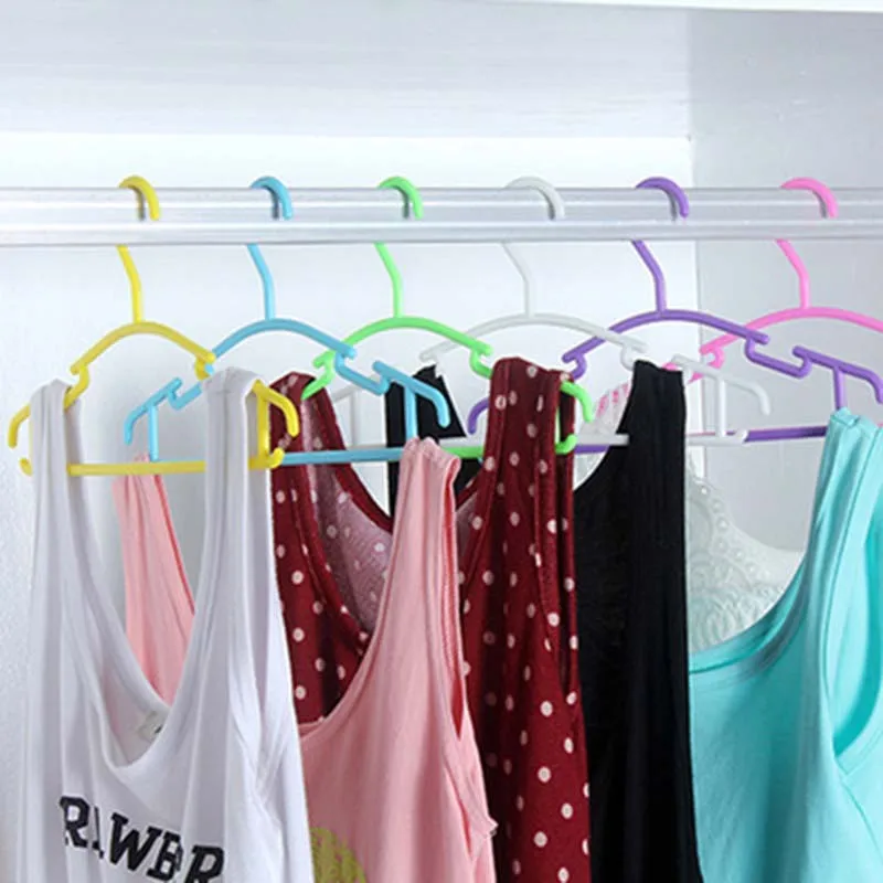 10Pcs/Lot Portable Clothes Hanger Kids Children Toddler Baby Coat Plastic Hangers Hook Household Hot Selling organizer | Дом и сад