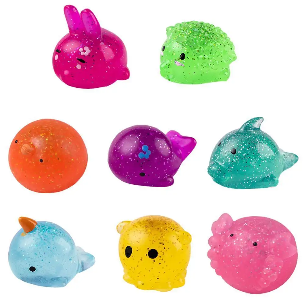 

1PC Mochi Squishy Cute Marine Animal Pinch Ball Decompression Exhaust Ball Toy PU Cartoon Animal 8 Models