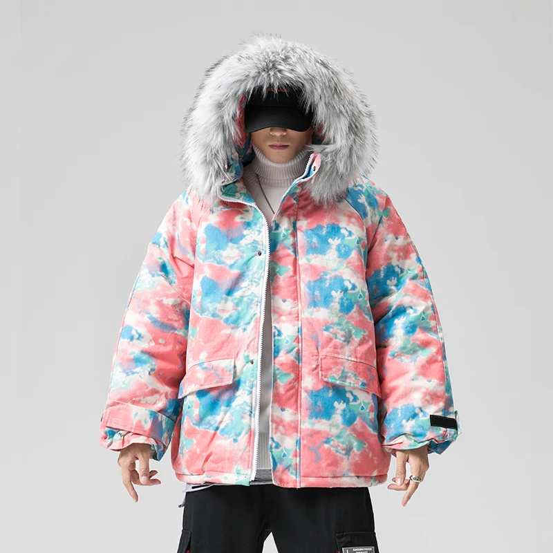 Мужская куртка с хлопковой подкладкой камуфляжным принтом в стиле Харадзюку 2020