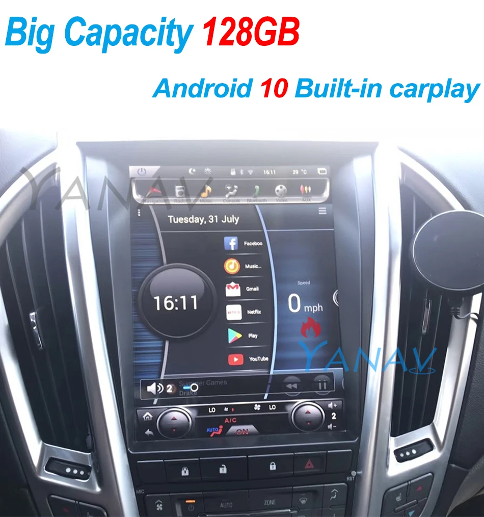 

Vertical Screen Car Radio For Cadillac SRX 2010-2012 Multimedia Stereo Player Car Video Android AUTO 2 Din GPS Headunit Carplay