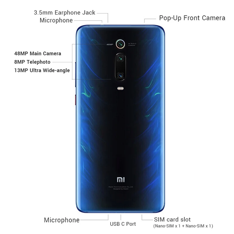 Смартфон Xiaomi Mi 9 T 6 ГБ ОЗУ глобальная версия Гб ПЗУ Snapdragon 128 AMOLED экран 730 дюйма
