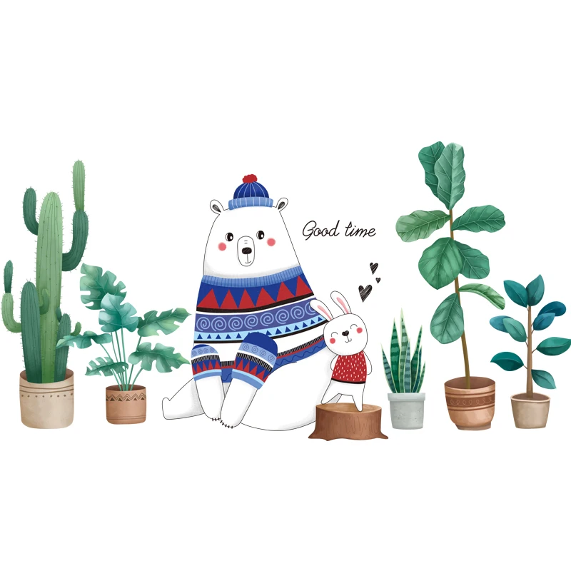 

Creative Nordic 3D Plants Wall Stickers Living Room Sofa Backdrop Wall Decoration Warm Bedroom Decor Decals for Furniture