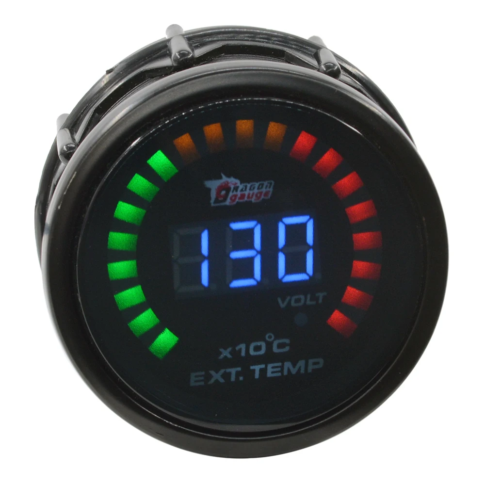 Дракон 52 мм Digital 20 светодиодный авто выхлопных газов Температура манометр и вольт