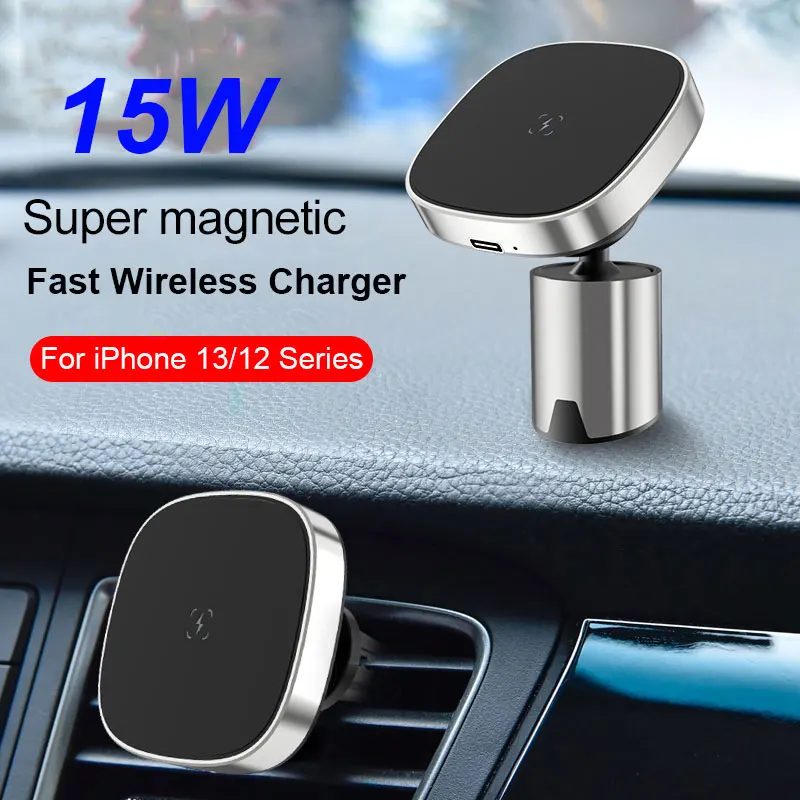 

Magnetic Car Phone Holder Wireless Charger For iphone13 12 Pro Max Xiaomi 15W Qi Fast Charging Stand Car Chargers Phone Bracket