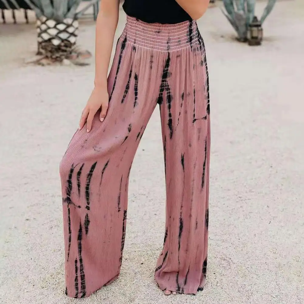 

Tie Dye Print Loose Wide Leg Pants Harajuku Streetwear Korean Punk Trouser Woman Hip Hop Track 2021