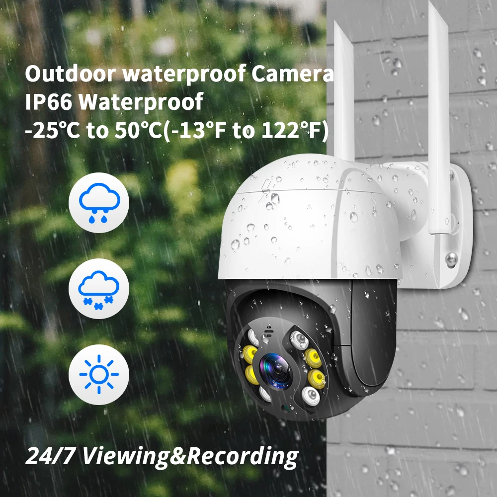 IP камера наружная водонепроницаемая 1080P PTZ Wi Fi H.265 2 МП|Камеры видеонаблюдения| |