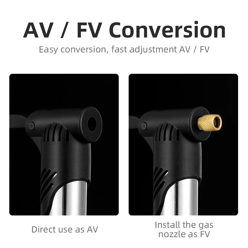ROCKBROS Bike Pump 100PSI FV AV Gas Nozzle Bicyle MTB Road Mini Portable Air Inflator Stainless Alloy Cycling Accessories | Спорт и