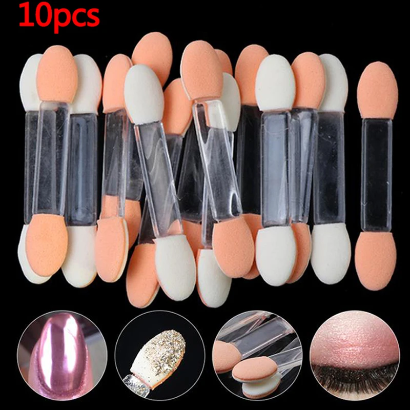 10 шт. ногтей зеркало порошок кисти Двусторонний карандаш для век аппликатор