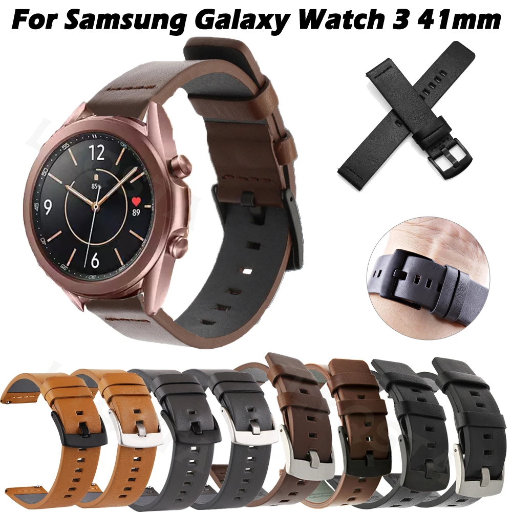 

Ремешок кожаный для Samsung Galaxy Watch 4 40/44 мм, браслет для наручных часов, 20 мм 41 мм