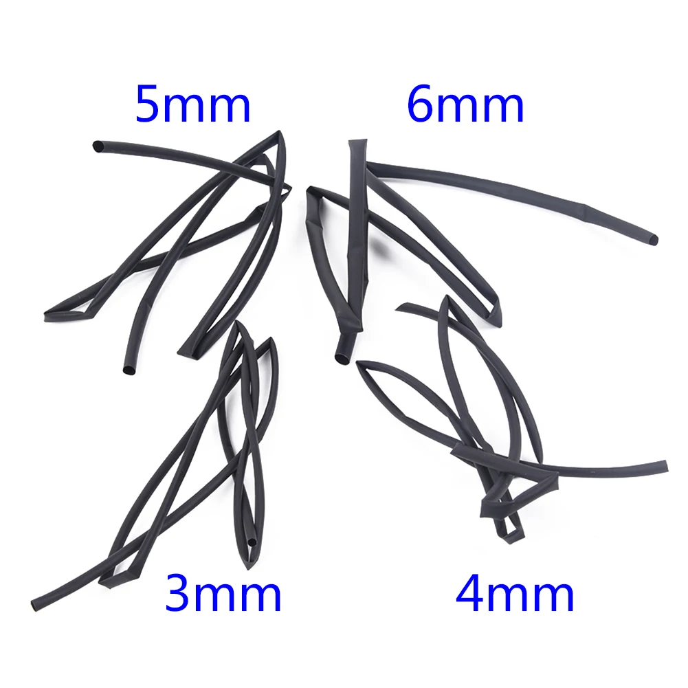 

4pcs/set Sleeving Wrap Wire Heat Shrink Tubing Tubes 3mm 4mm 5mm 6mm Diameter Electrical Cable Tube Black 1 Meter Long Tube