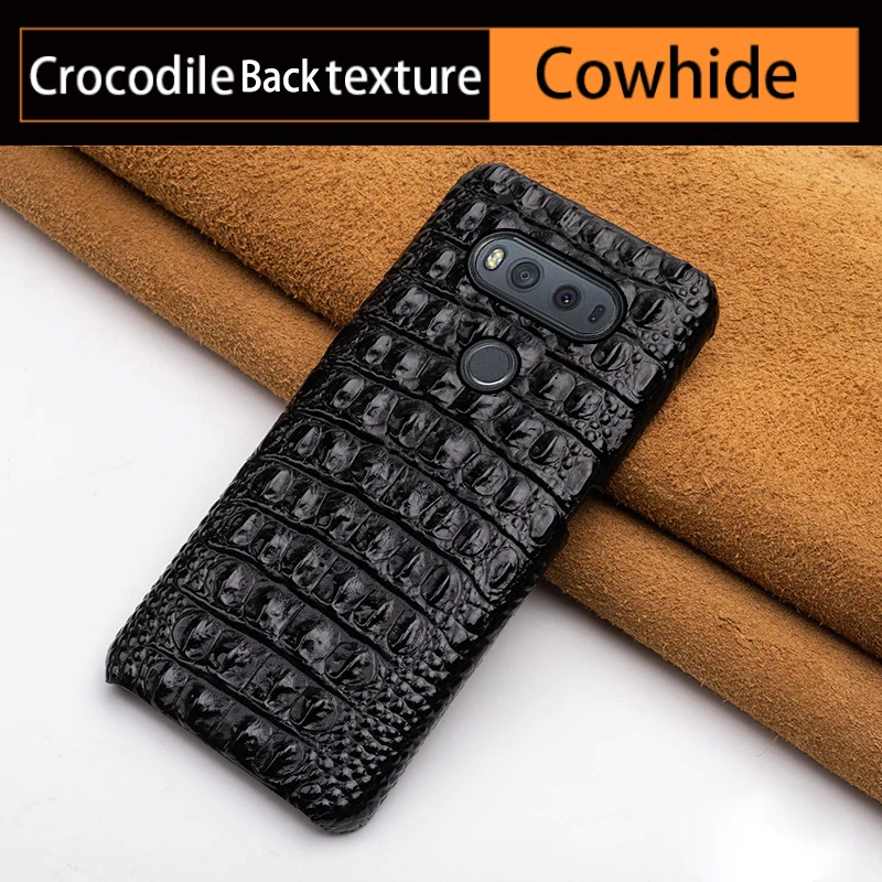 

Phone Case For lg g6 case G3 G4 G5 G7 G8s ThinQ V10 V20 V30 V40 V50 Thinq Q6 Q7 Q8 K4 K8 2017 Crocodile back cowhide