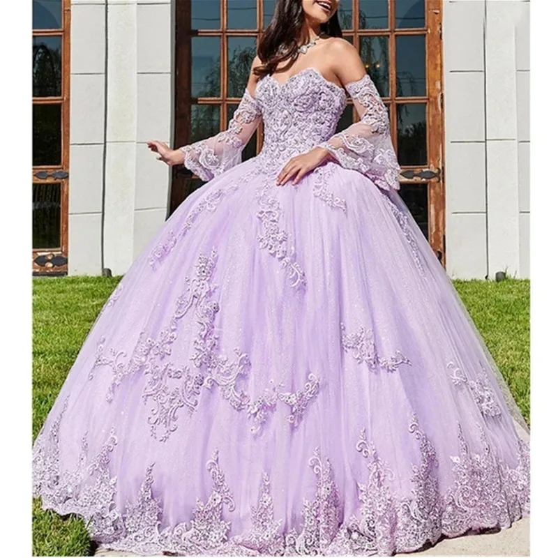 

Кружевное бальное платье с длинным рукавом для девушек